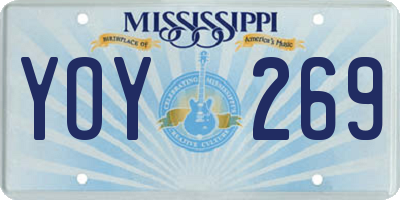 MS license plate YOY269