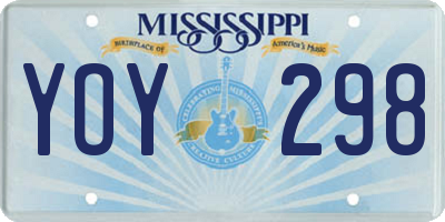 MS license plate YOY298