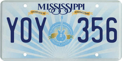 MS license plate YOY356