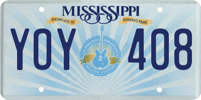 MS license plate YOY408