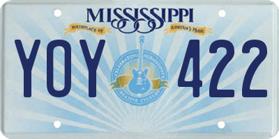 MS license plate YOY422