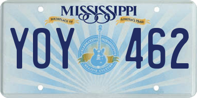 MS license plate YOY462