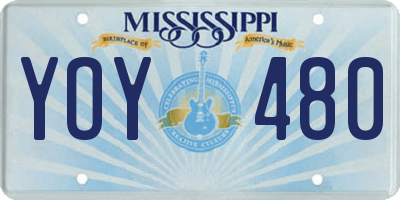 MS license plate YOY480