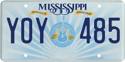 MS license plate YOY485