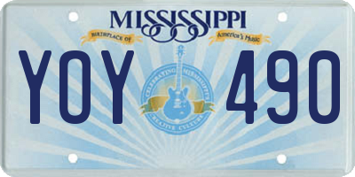 MS license plate YOY490