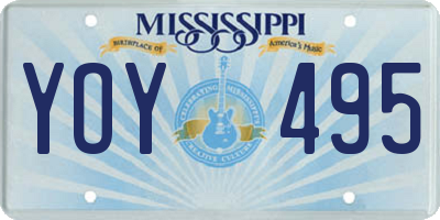 MS license plate YOY495