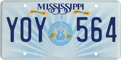 MS license plate YOY564