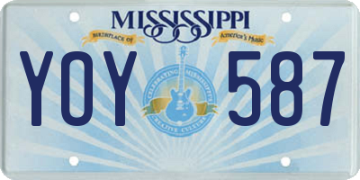 MS license plate YOY587