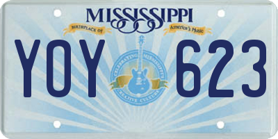 MS license plate YOY623