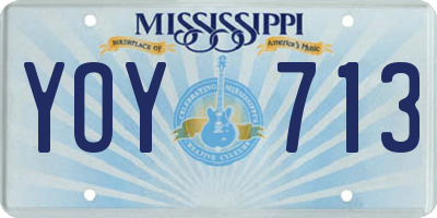 MS license plate YOY713