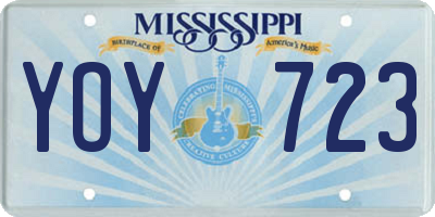 MS license plate YOY723