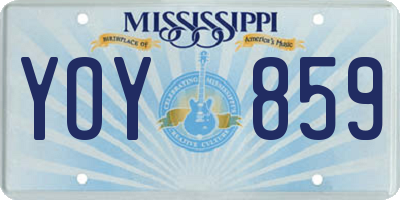 MS license plate YOY859