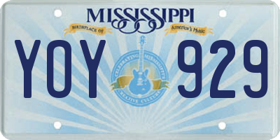 MS license plate YOY929