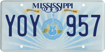 MS license plate YOY957