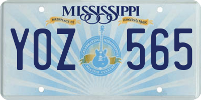 MS license plate YOZ565