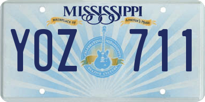 MS license plate YOZ711