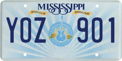 MS license plate YOZ901