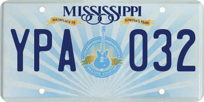 MS license plate YPA032