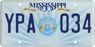 MS license plate YPA034
