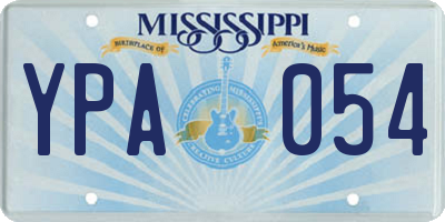 MS license plate YPA054