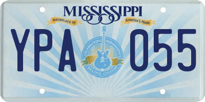 MS license plate YPA055