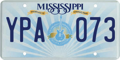MS license plate YPA073