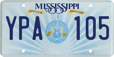 MS license plate YPA105