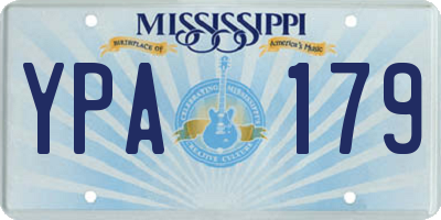 MS license plate YPA179