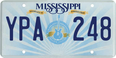 MS license plate YPA248
