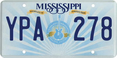 MS license plate YPA278