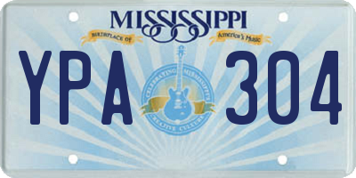 MS license plate YPA304