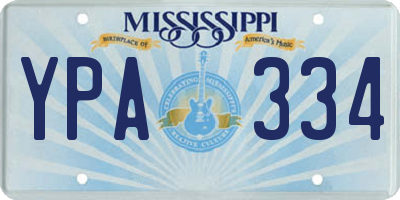 MS license plate YPA334