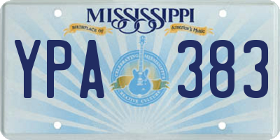 MS license plate YPA383