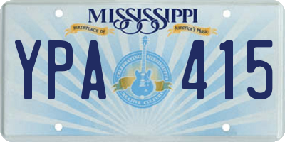 MS license plate YPA415