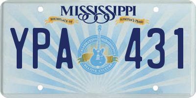 MS license plate YPA431