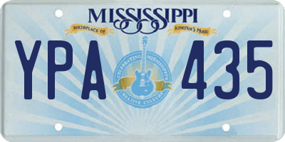 MS license plate YPA435