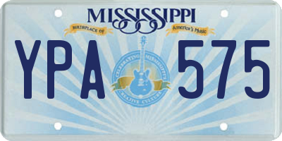 MS license plate YPA575
