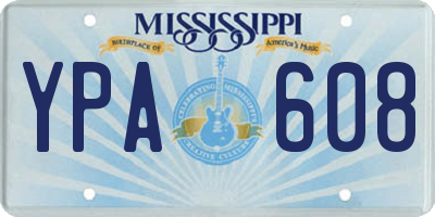 MS license plate YPA608