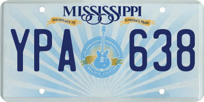 MS license plate YPA638