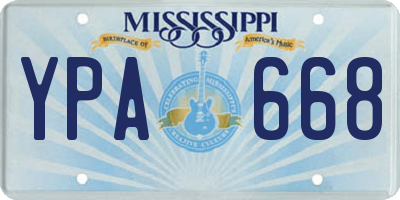 MS license plate YPA668