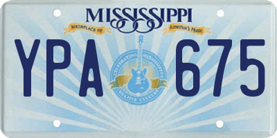 MS license plate YPA675