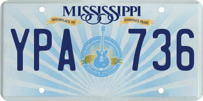 MS license plate YPA736