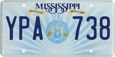 MS license plate YPA738