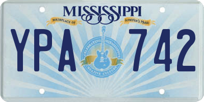 MS license plate YPA742