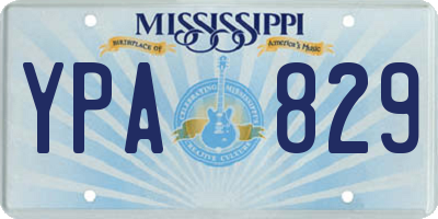 MS license plate YPA829