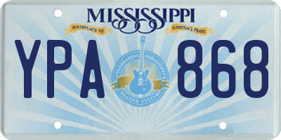 MS license plate YPA868