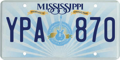 MS license plate YPA870