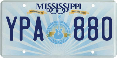 MS license plate YPA880