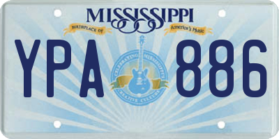 MS license plate YPA886