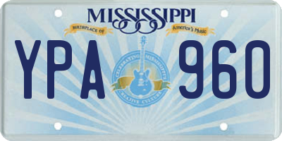 MS license plate YPA960